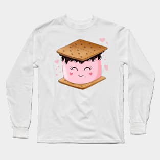 Pink Marshmallow Smores Long Sleeve T-Shirt